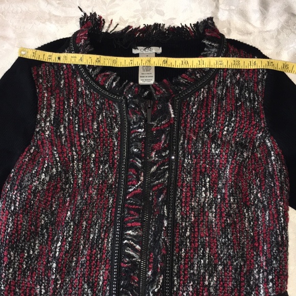 Cache, Blk/Red, Zip Up Sweater, Size Med. - Picture 5 of 9